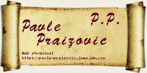 Pavle Praizović vizit kartica